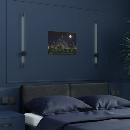 Full Moon Night Chicago [Illustration Art Print]