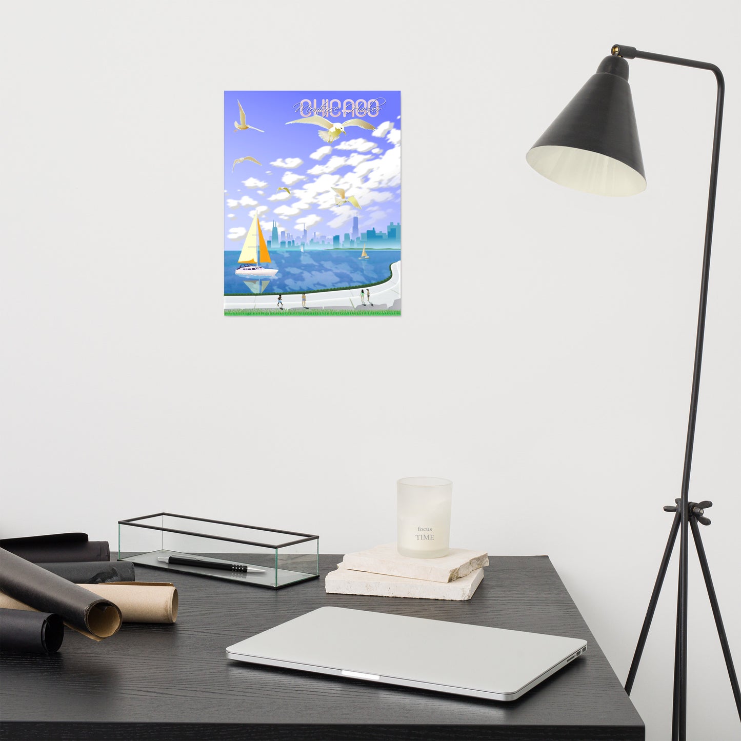 Lakeside Chicago Summer [Illustration Art Print]