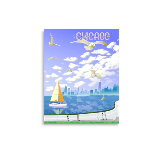 Lakeside Chicago Summer [Illustration Art Print]