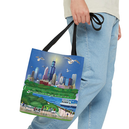 Chicago From The Shedd [Canvas Tote Bag]