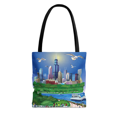 Chicago From The Shedd [Canvas Tote Bag]
