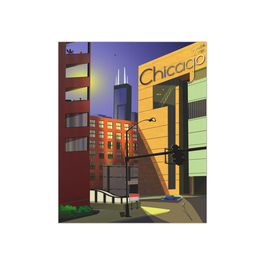 South Loop Sunset [Illustration Art Print]