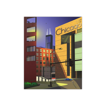 South Loop Sunset [Illustration Art Print]