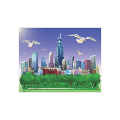 Chicago Seagulls [Illustration Art Print]