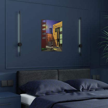 South Loop Sunset [Illustration Art Print]