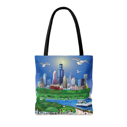Chicago From The Shedd [Canvas Tote Bag]