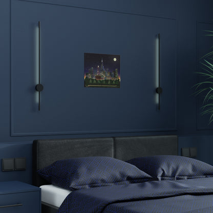 Full Moon Night Chicago [Illustration Art Print]