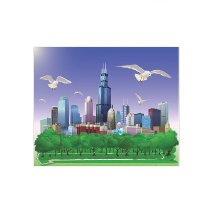 Chicago Seagulls [Illustration Art Print]
