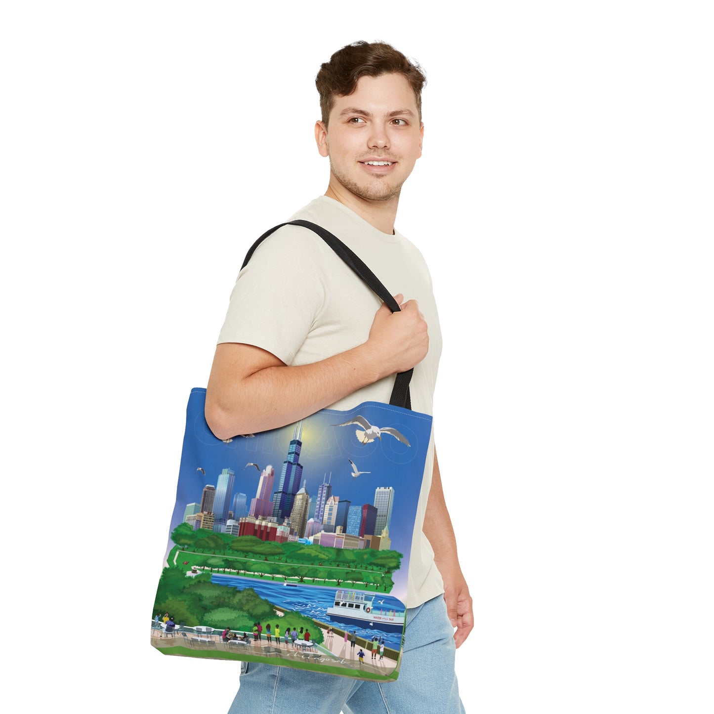 Chicago From The Shedd [Canvas Tote Bag]