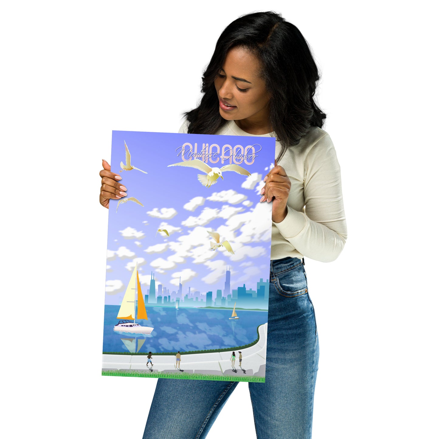 Lakeside Chicago Summer [Illustration Art Print]