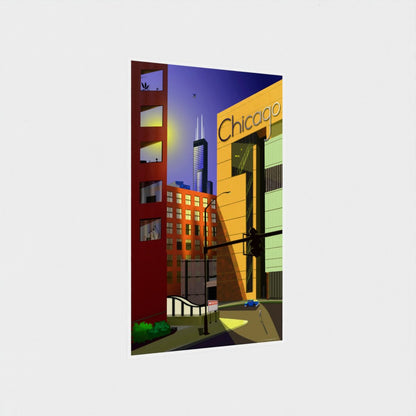 South Loop Sunset [Illustration Art Print]