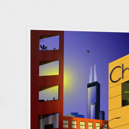 South Loop Sunset [Illustration Art Print]